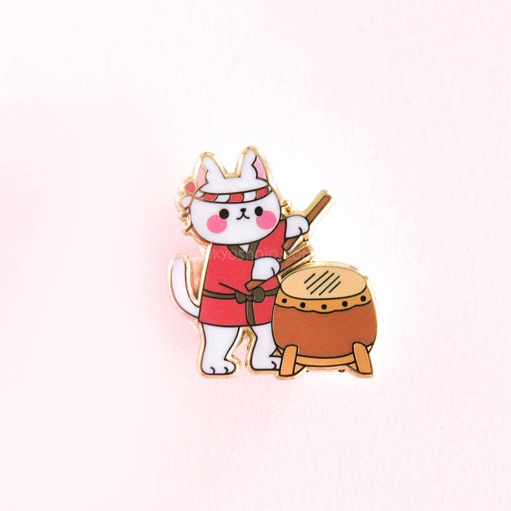 Taiko Cat Pin