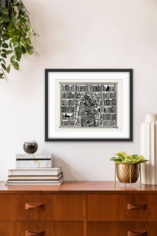 Fantasy Bookshelf Print