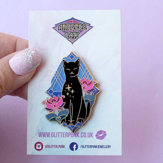 Lotus Cat Enamel Pin