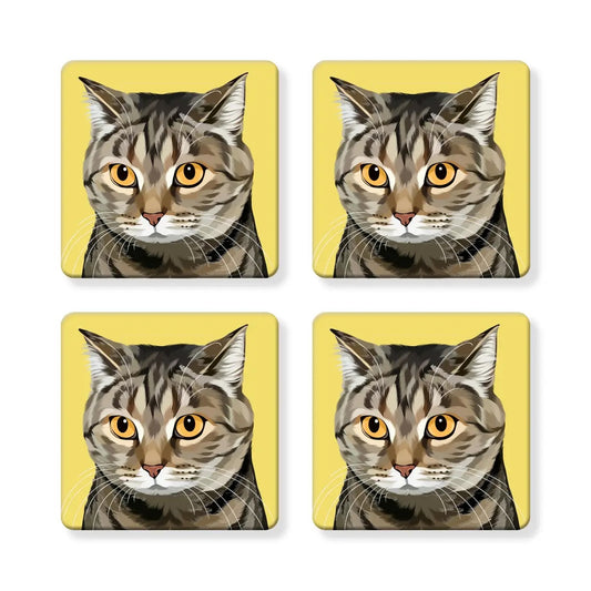 Coasters - Gray Tabby Cat