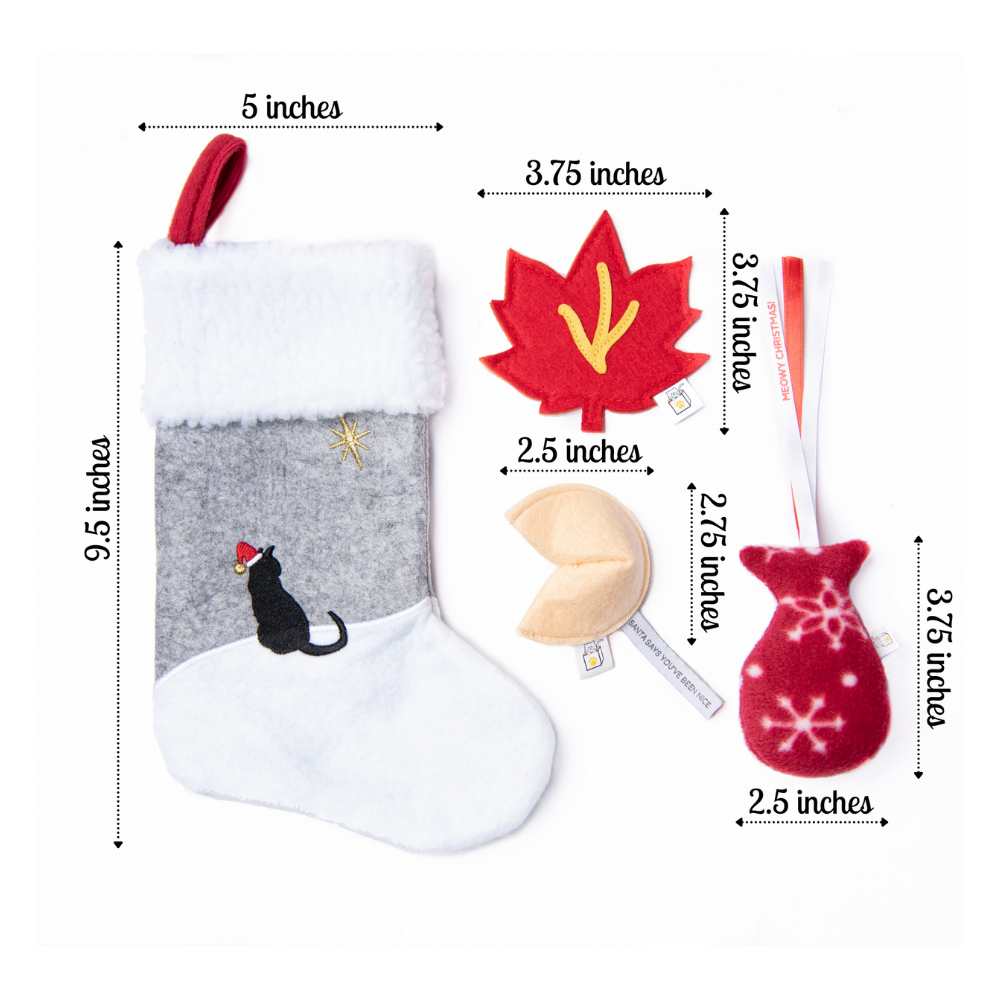 Christmas Stocking for Cats - 3 Holiday Cat Toys