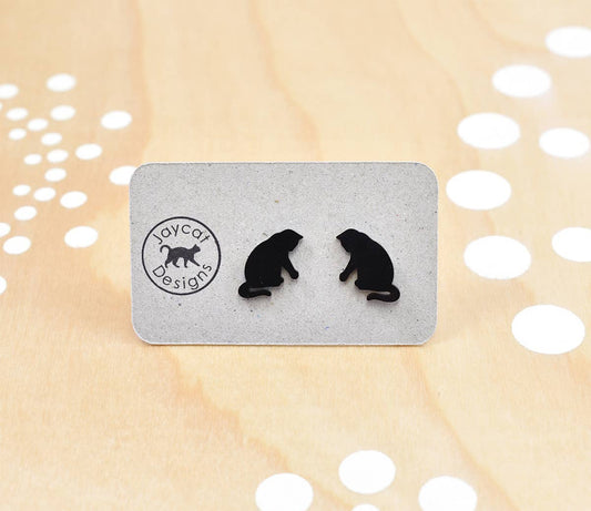 Black Cat Playful Earrings
