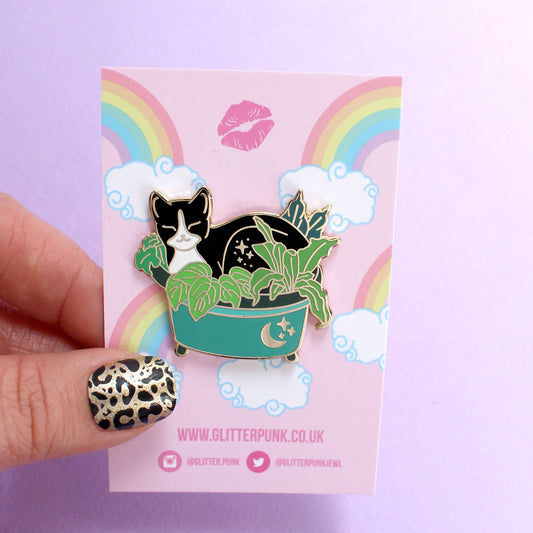 Plant Pot Cat Enamel Pin