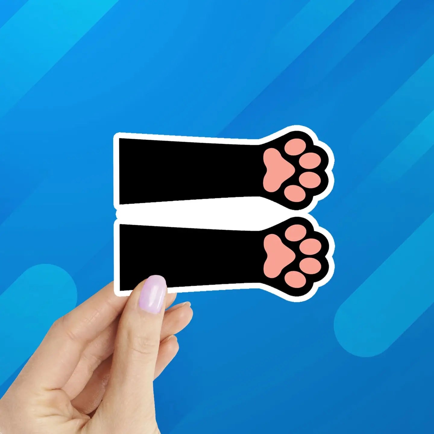 Black Cat Paws Vinyl Sticker
