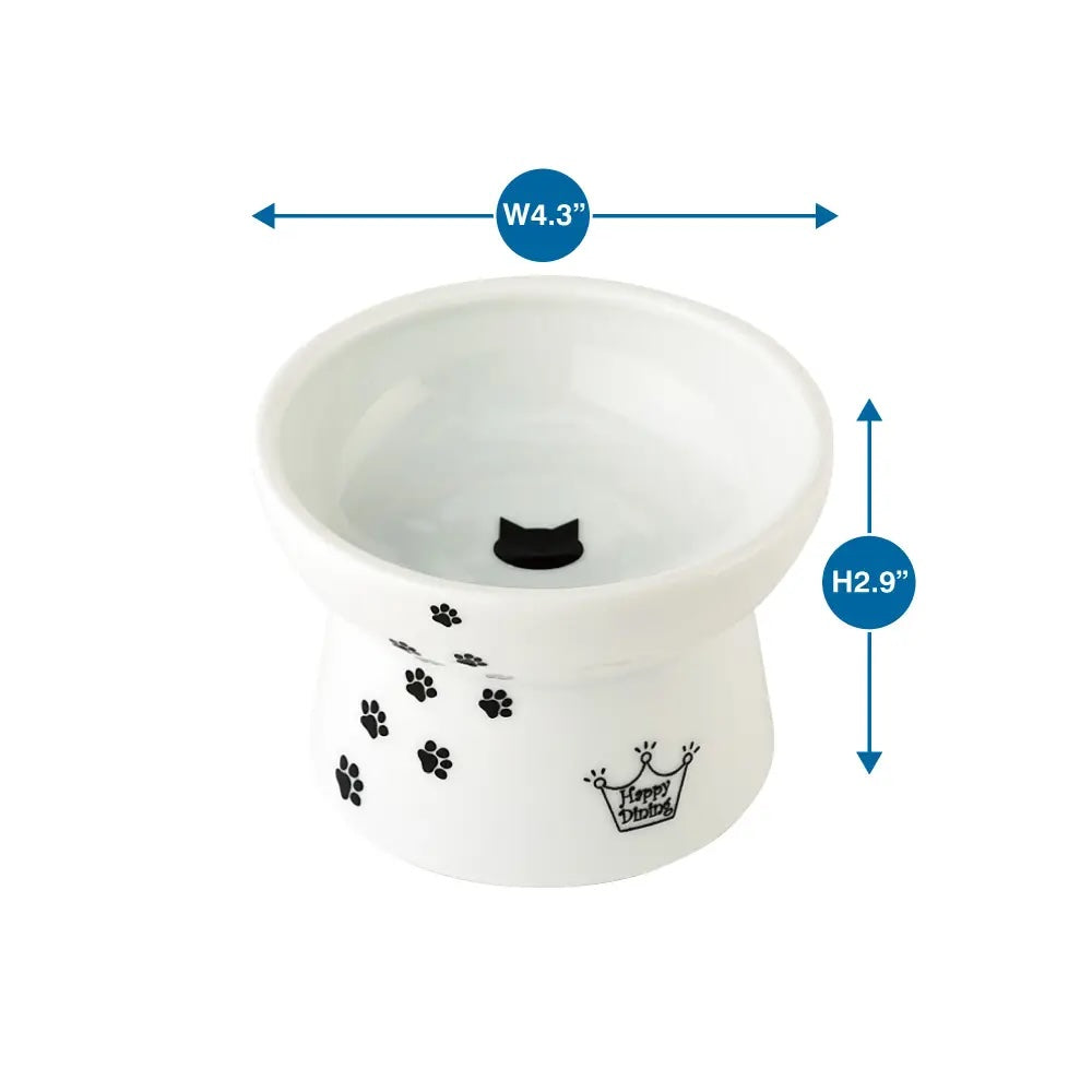 Raised Cat Food Bowl - Paw