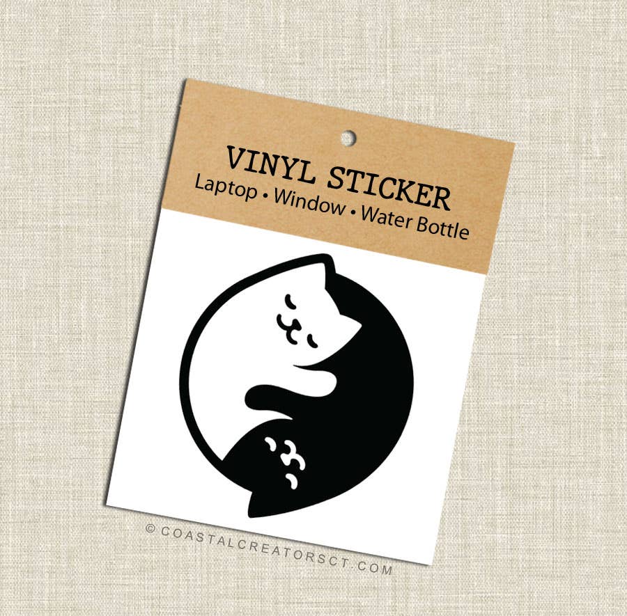 Yin Yang Cats Vinyl Sticker