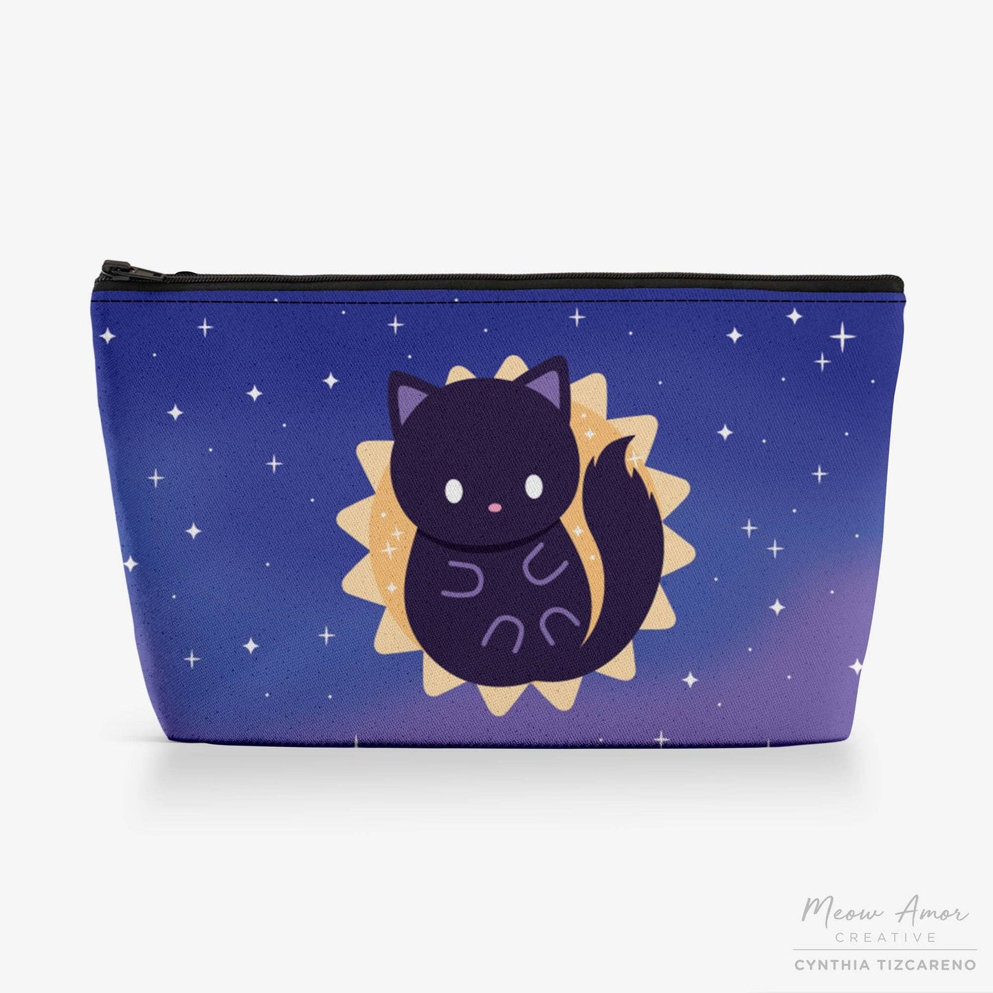 Solar Eclipse Void Cat Canvas Zipper Bag
