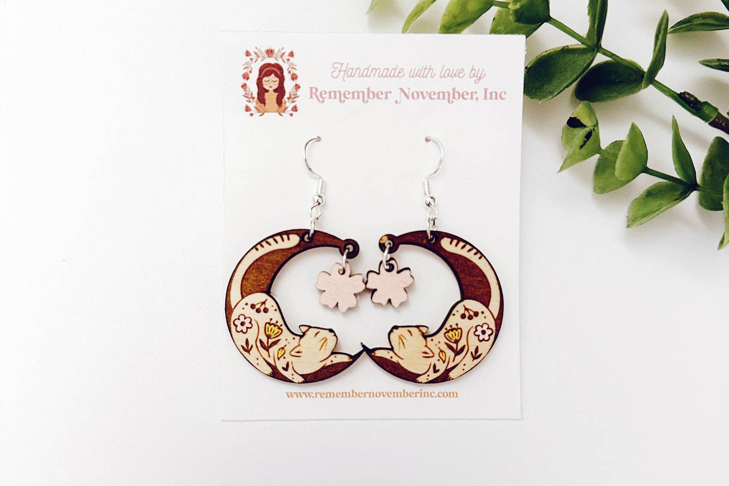 Crescent Cat Earrings