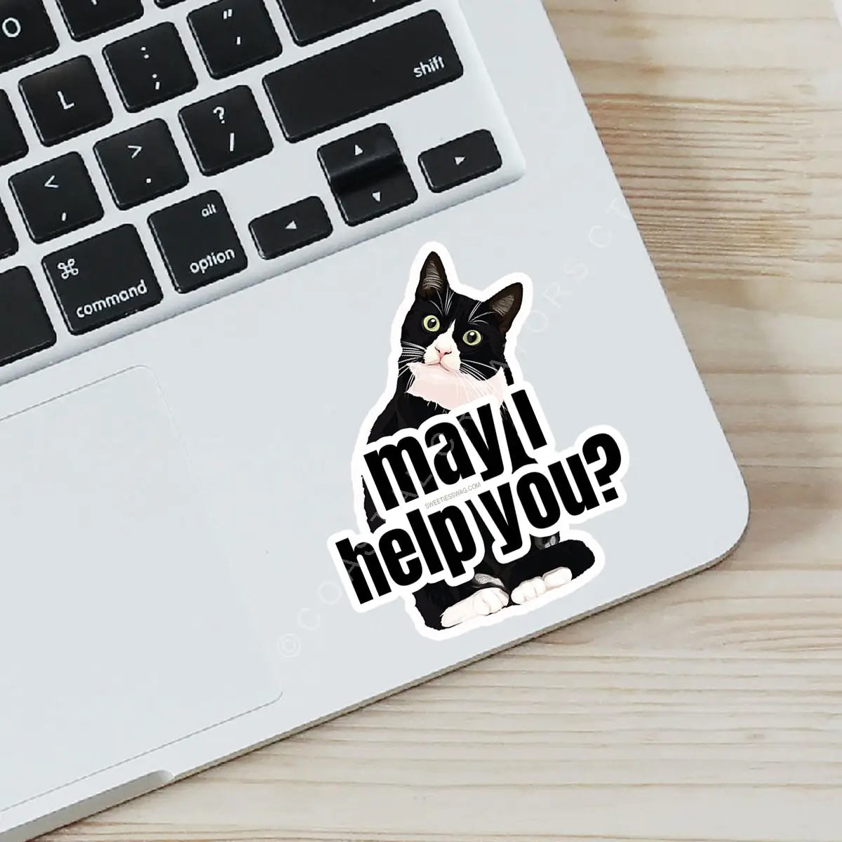 May I Help You? Cat Vinyl Sticker