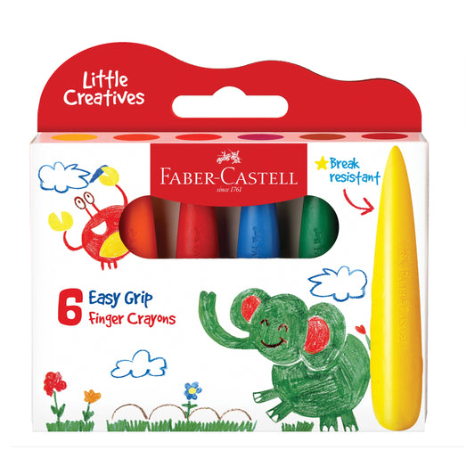 Easy Grasp Finger Crayons - Set of 6