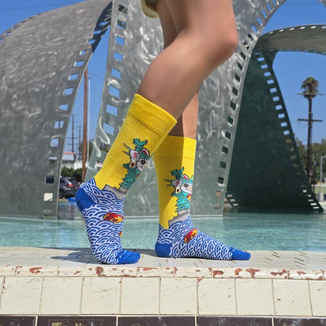 Cat Statue of Liberty Socks