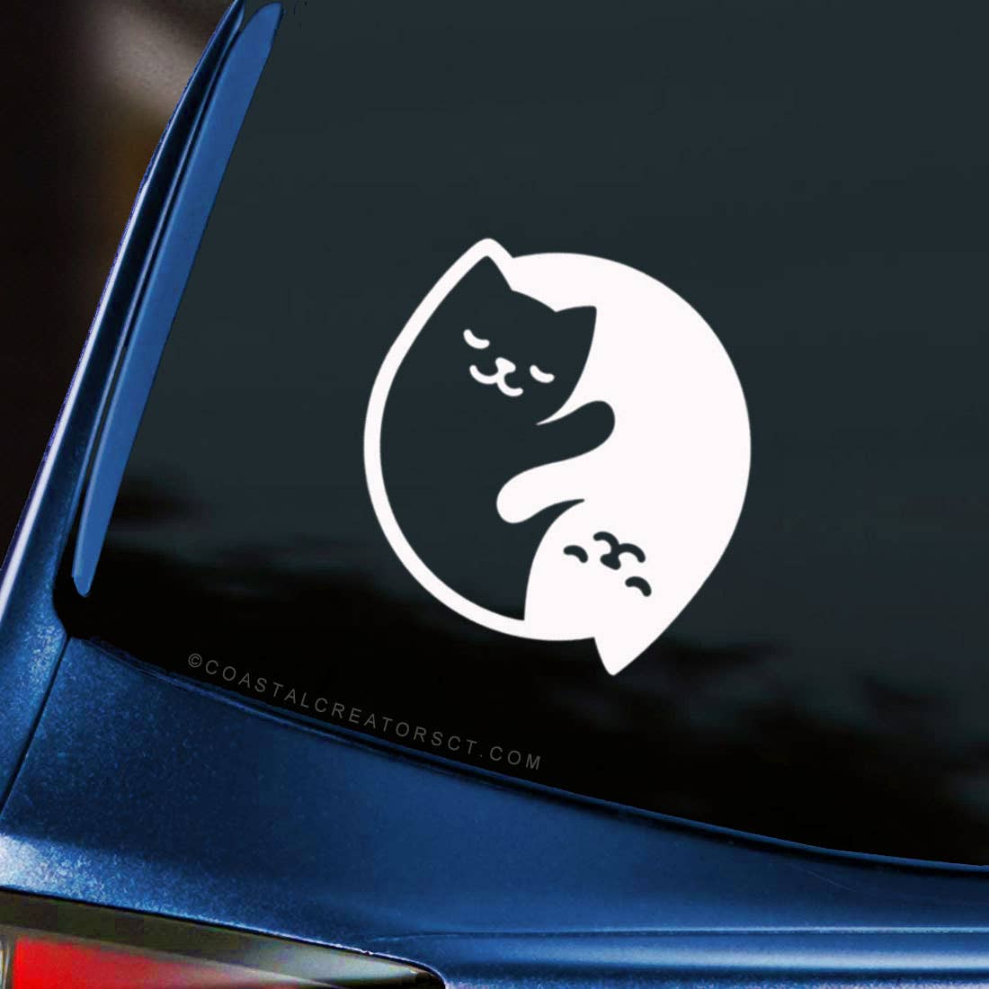 Yin Yang Cats Vinyl Window Decal