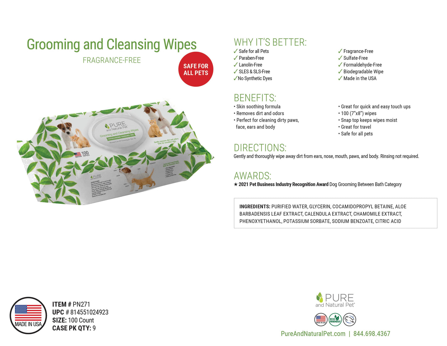 Grooming & Cleansing Wipes for Pets