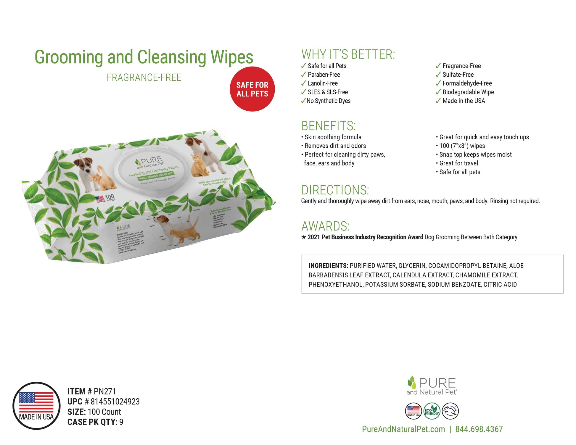 Grooming & Cleansing Wipes for Pets