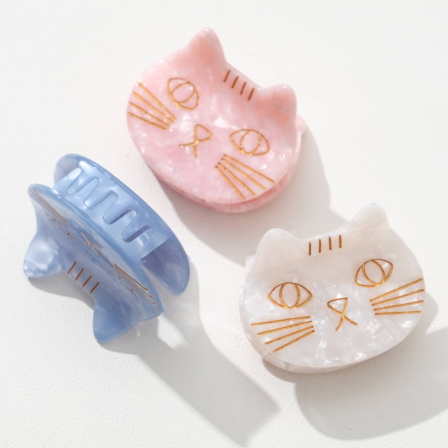 Small Cat Face Claw Clip Pastel