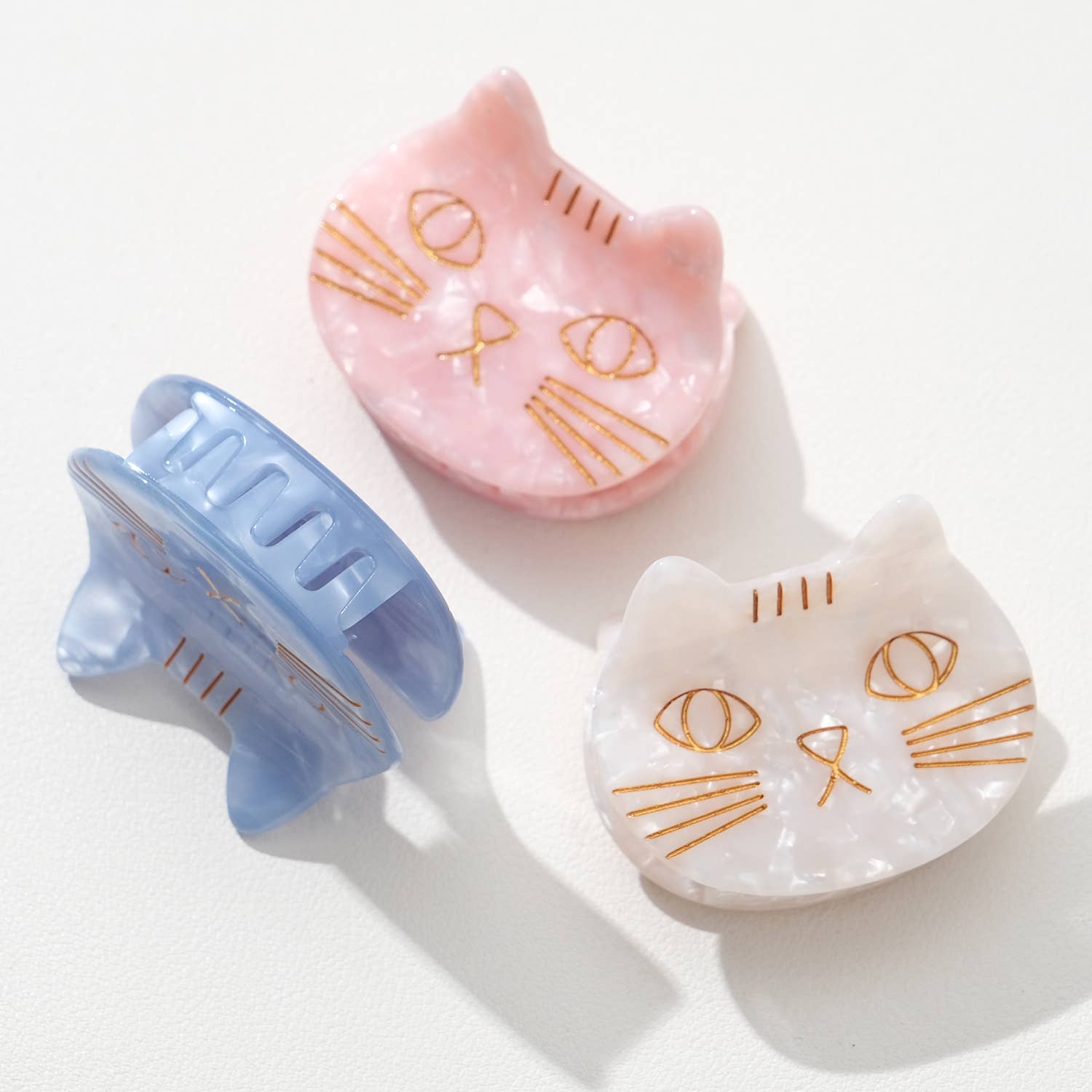 Small Cat Face Claw Clip Pastel
