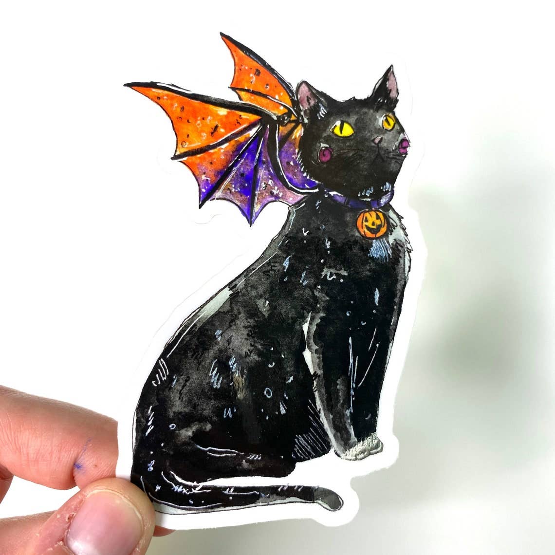 Black Cat Dragon Vinyl Sticker