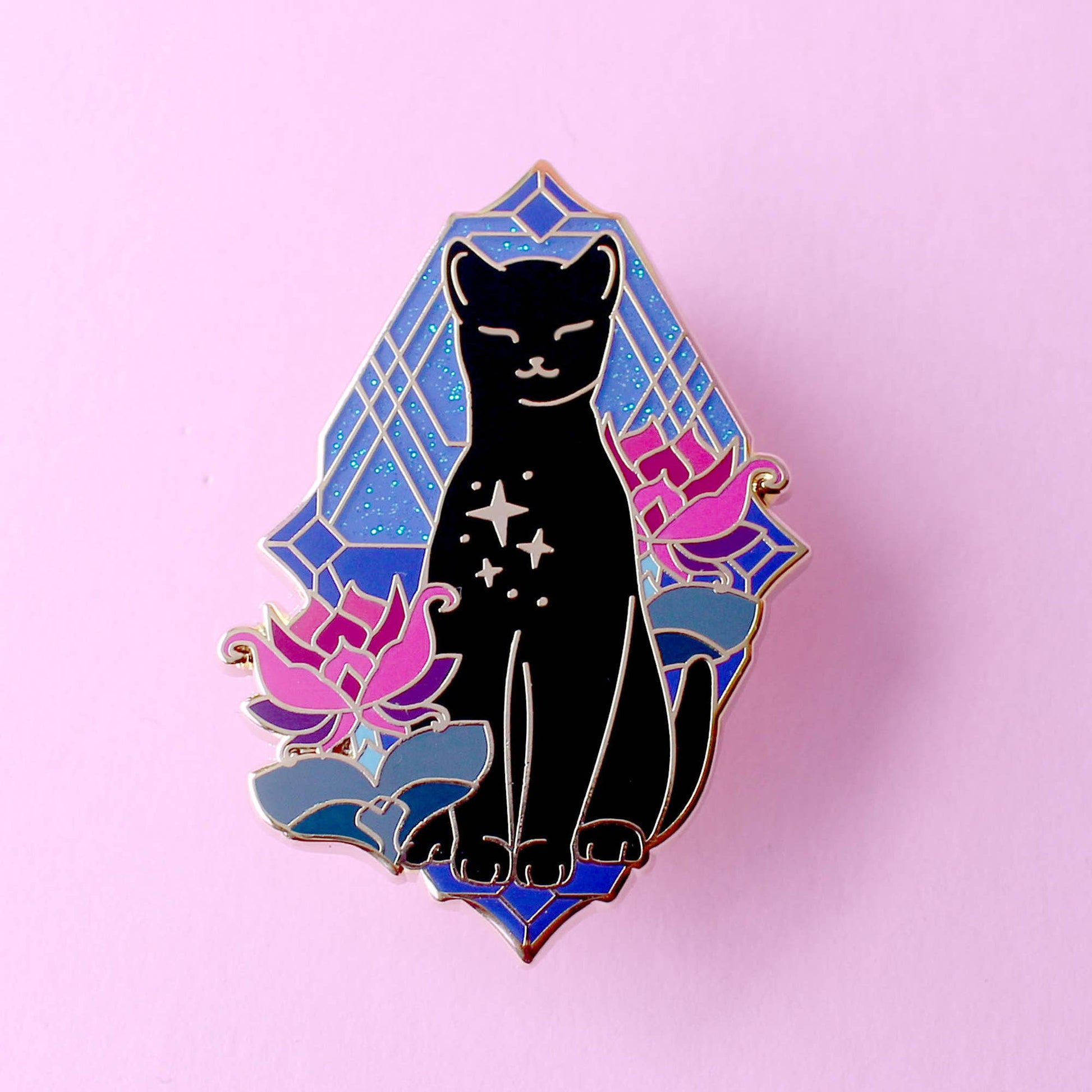 Lotus Cat Enamel Pin