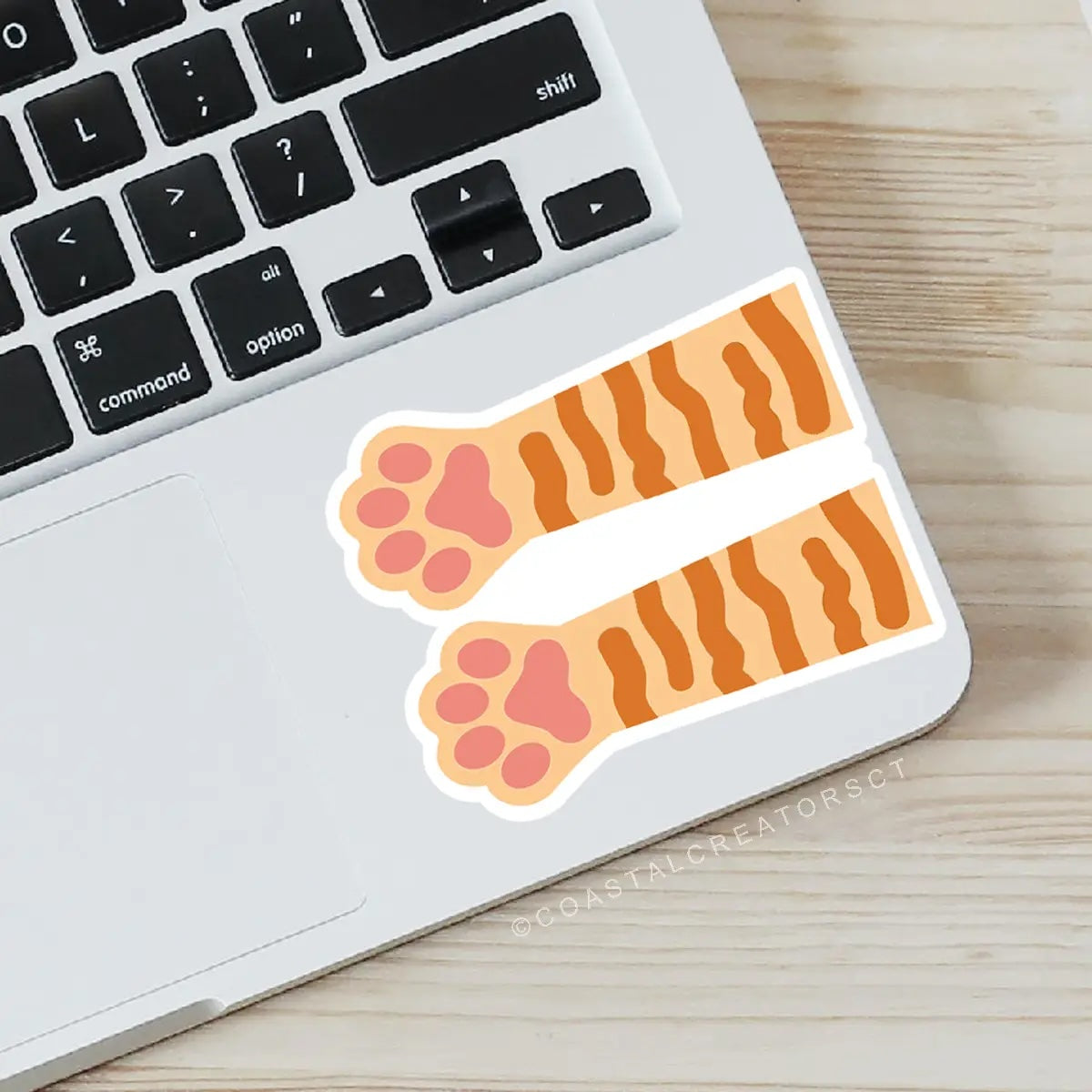 Orange Cat Paws Vinyl Sticker
