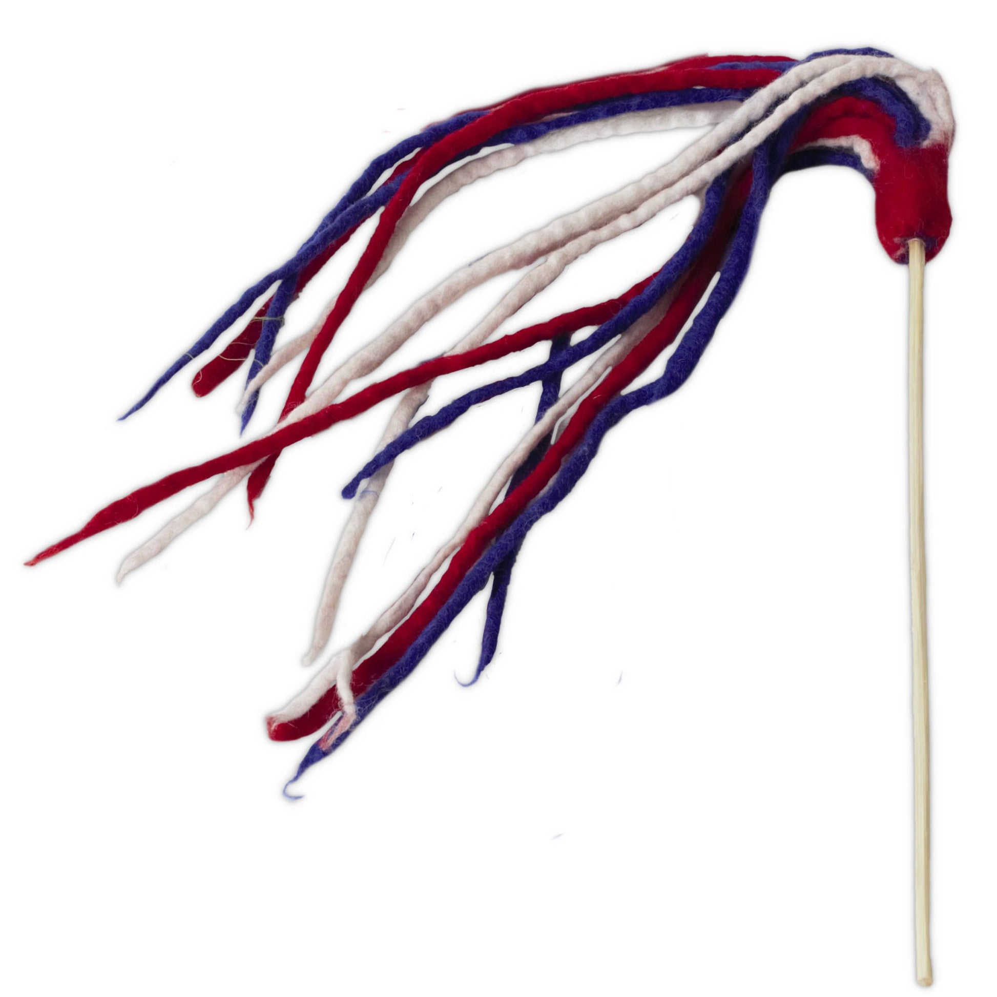 Wool Multi-Strand Teaser Cat Toy: Rainbow