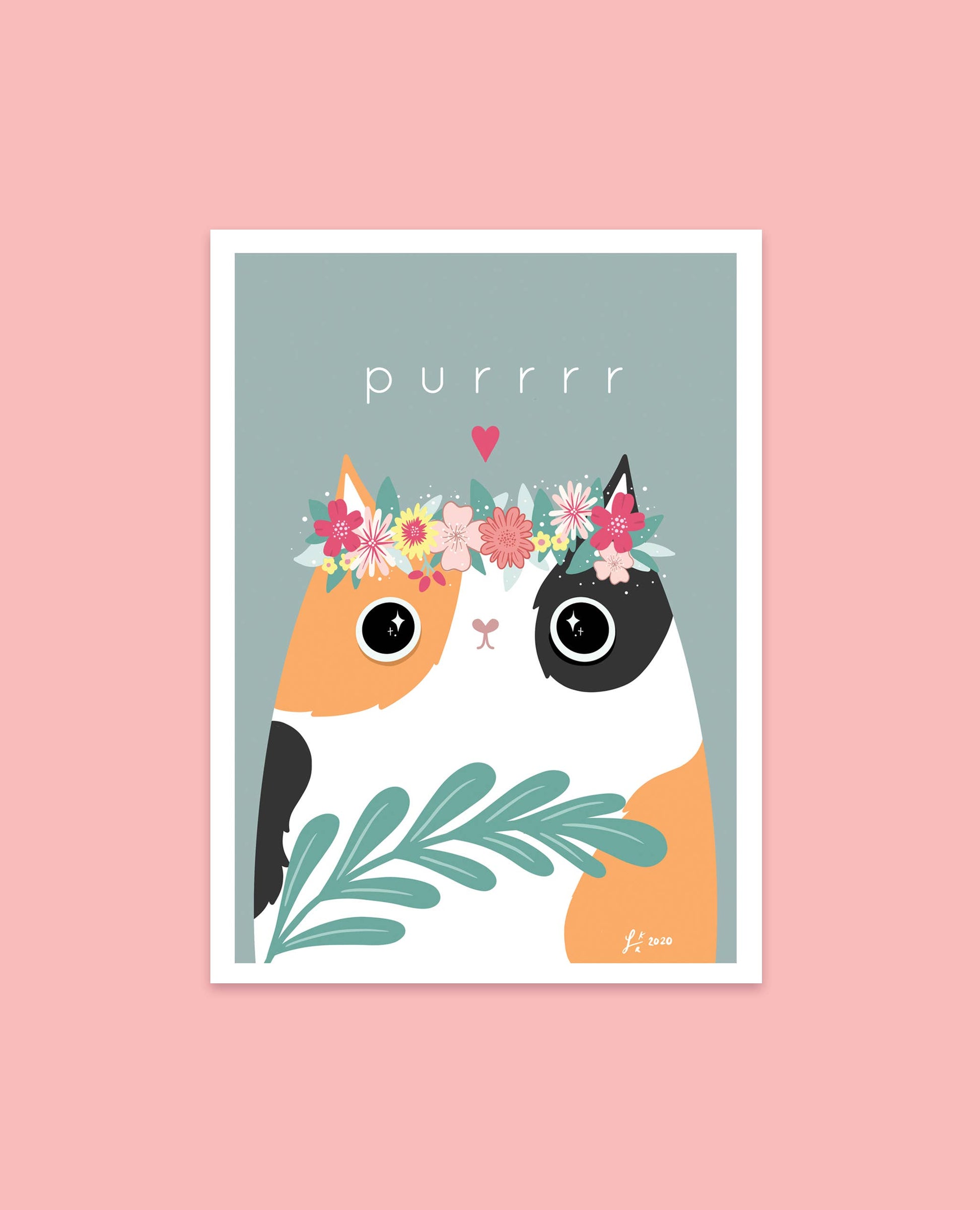Purr Calico Cat Art Print