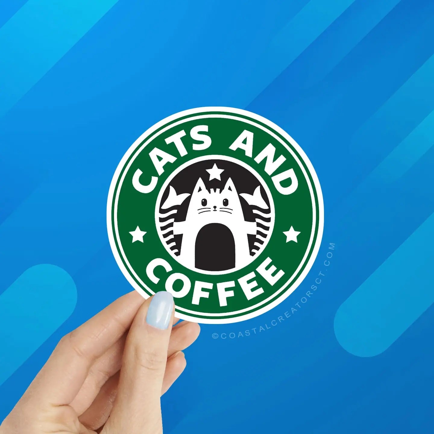 Cats and Coffee Vinyl Sticker