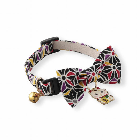 Lucky Cat Charm Bow Tie Cat Collar