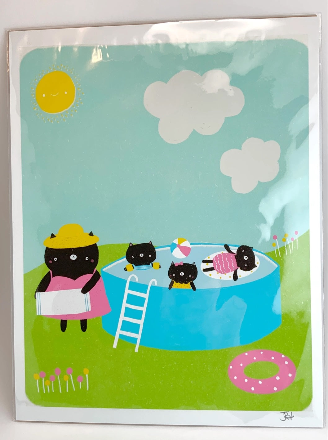 Kitten Pool Party Art Print