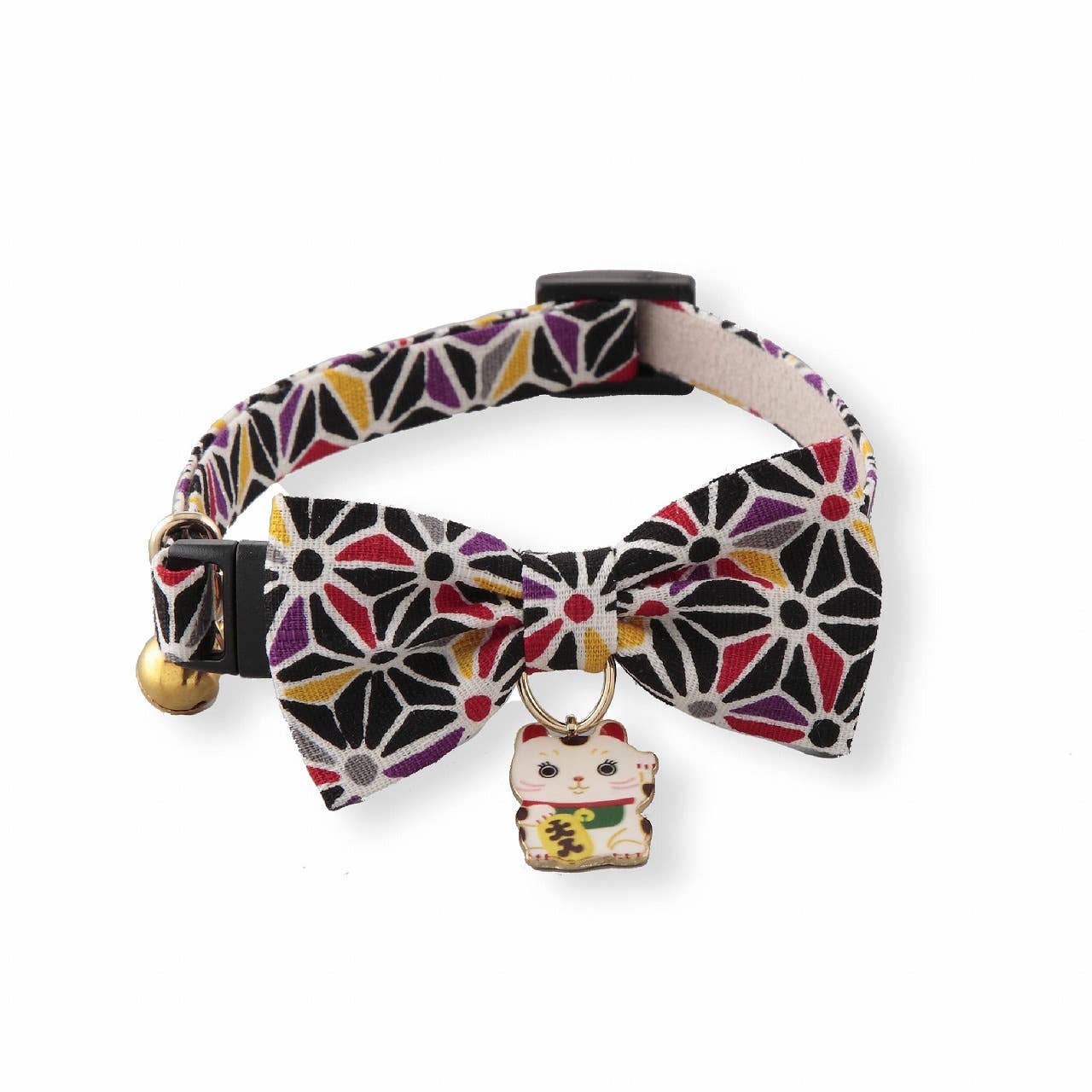 Lucky Cat Charm Bow Tie Cat Collar