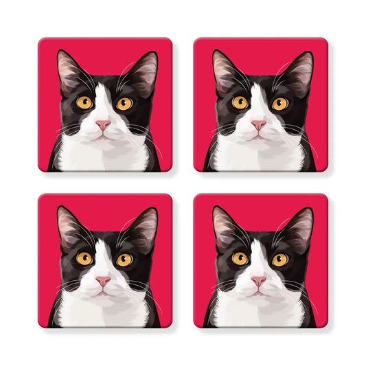 Coasters - Tuxedo Cat