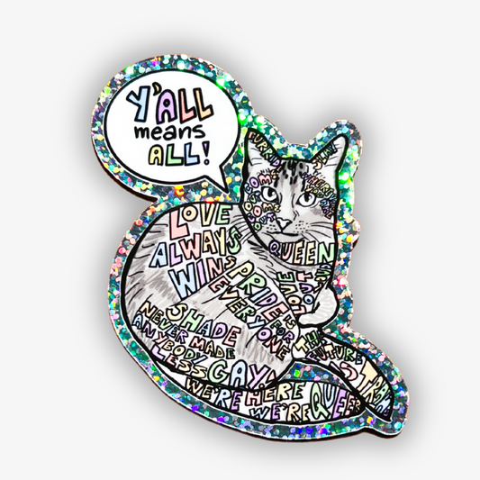Pride Cat Glitter Sticker