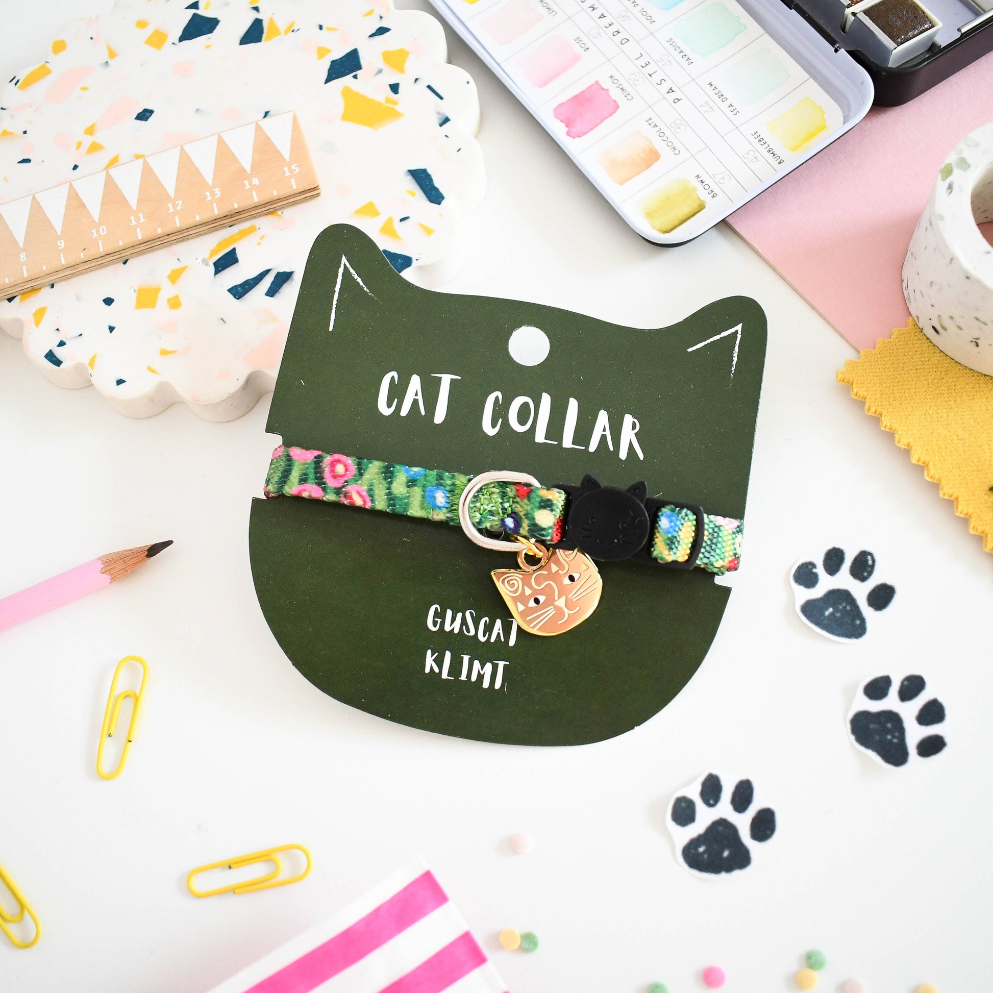 Artist Cat Collar - Guscat Klimt