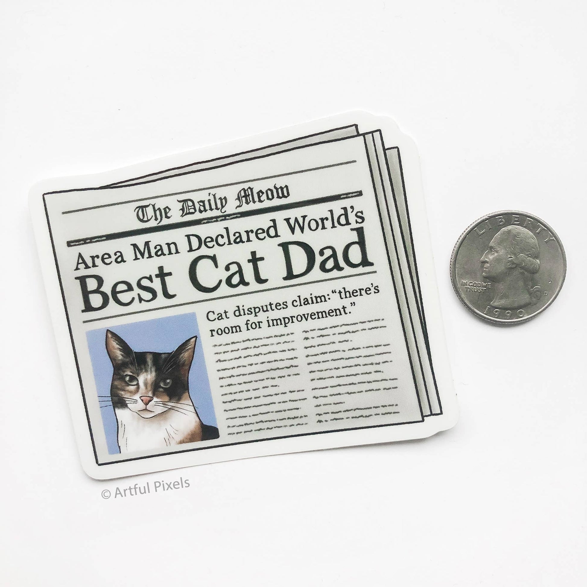 World's Best Cat Dad Vinyl Sticker - Calico