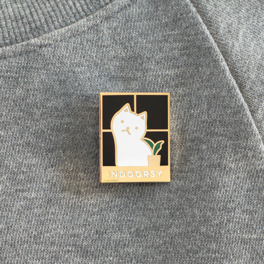 Indoorsy Cat Enamel Pin