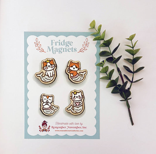 Cat Fridge Magnets - Mermaids