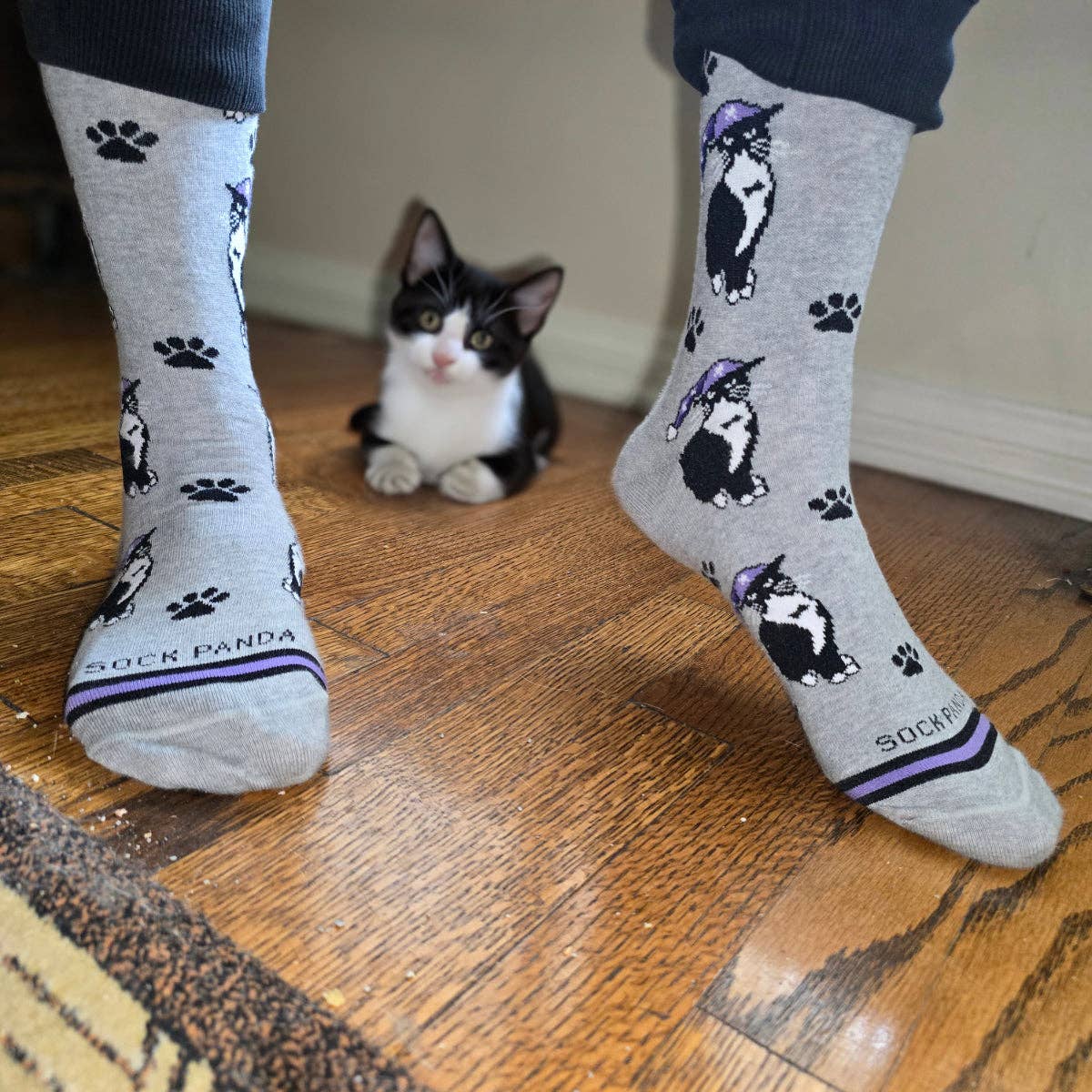 Cat Wearing a Hat Socks