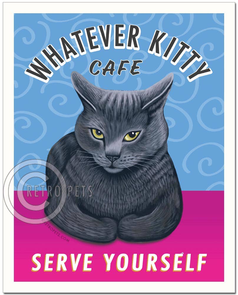 Cat Art "Whatever Kitty, Grey"