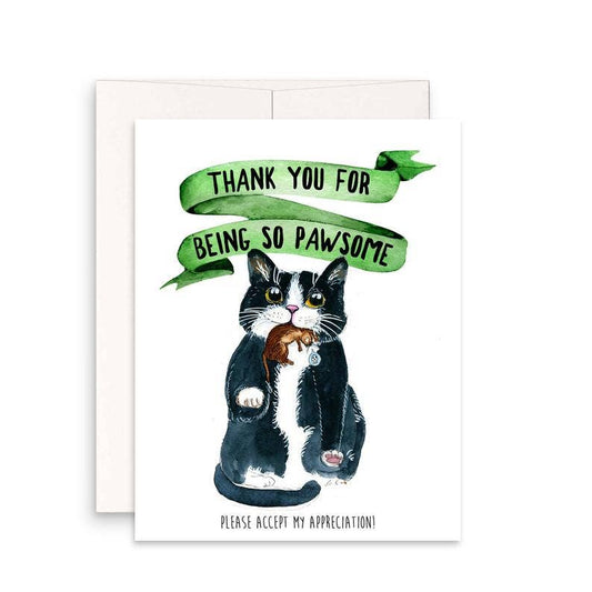 Pawesome Cat Gift - Funny Thank You Card