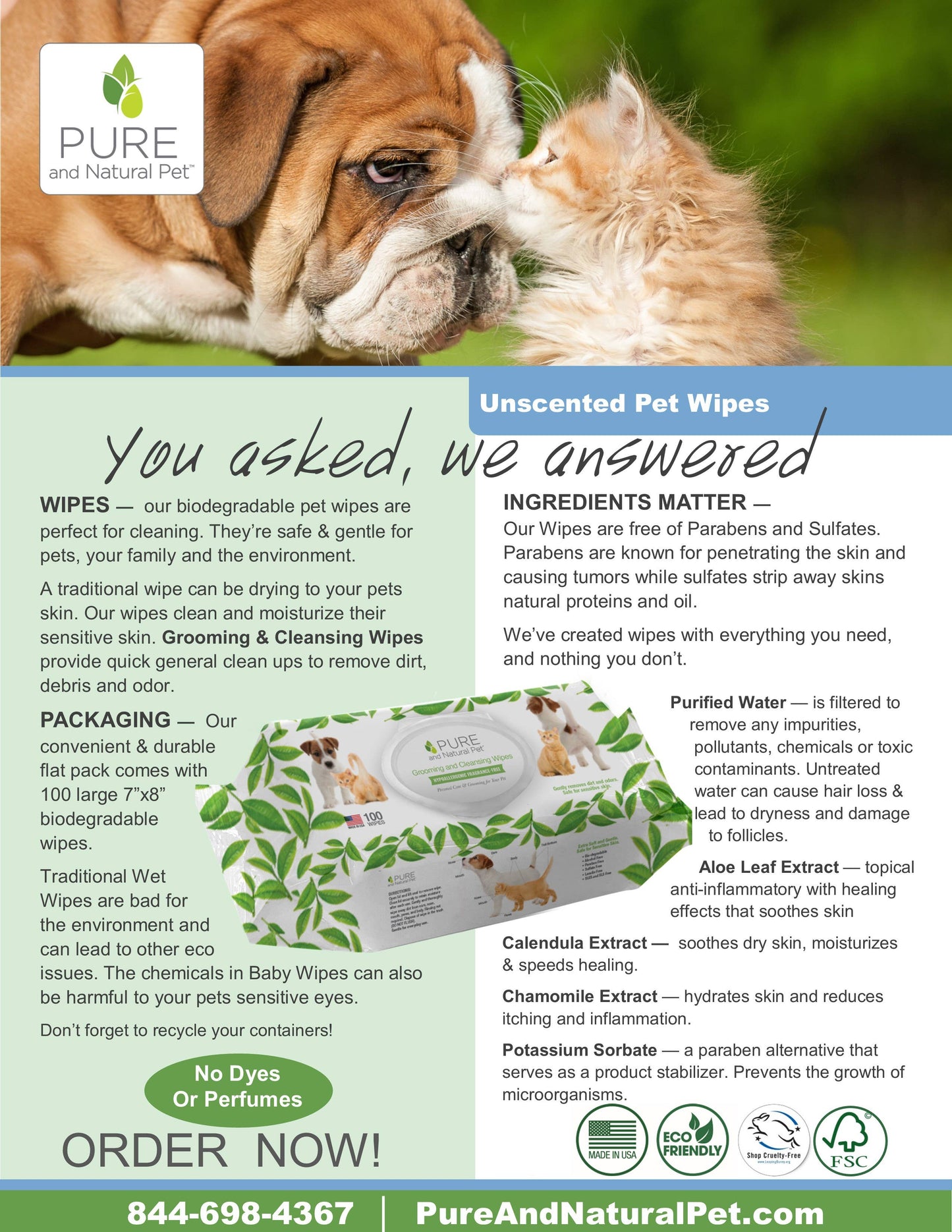 Grooming & Cleansing Wipes for Pets