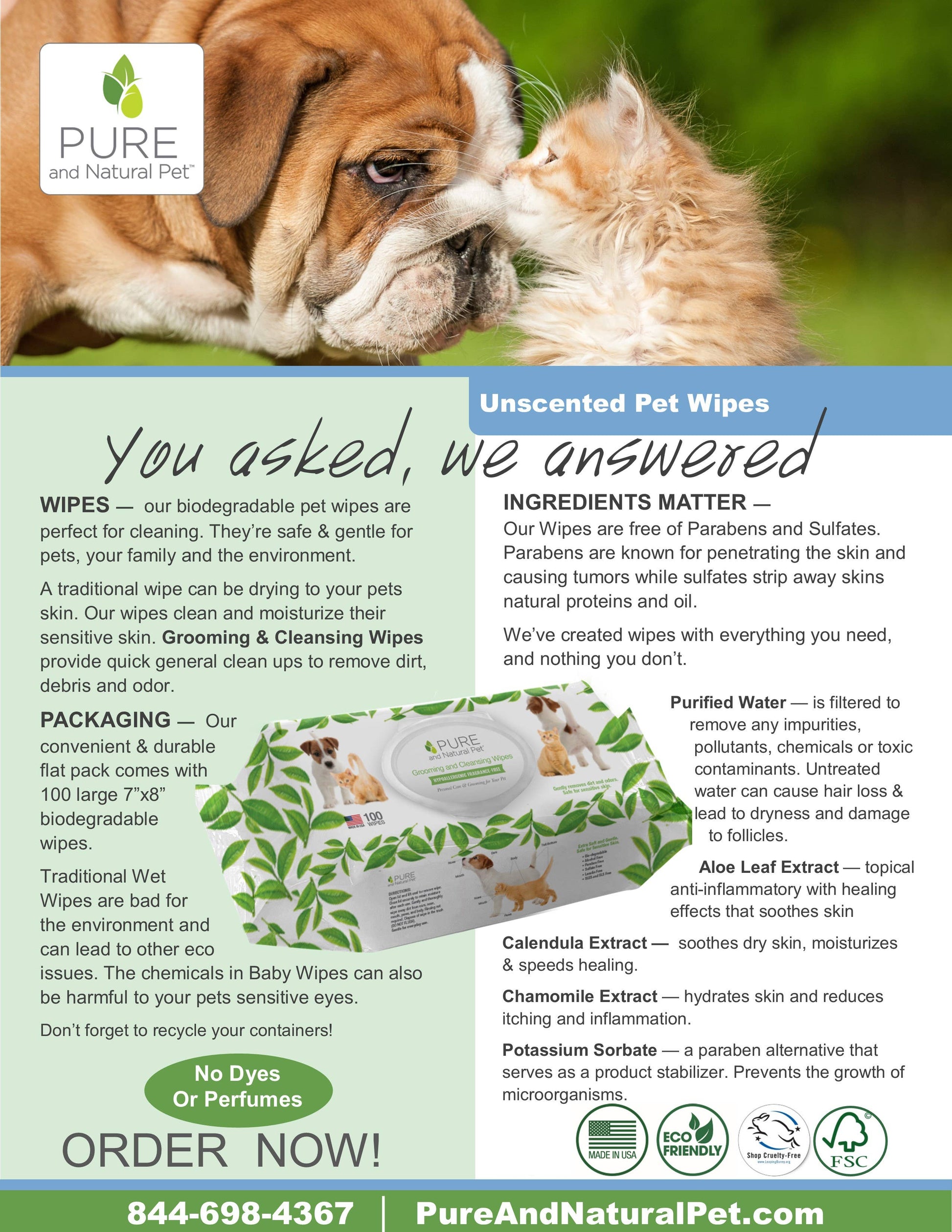 Grooming & Cleansing Wipes for Pets