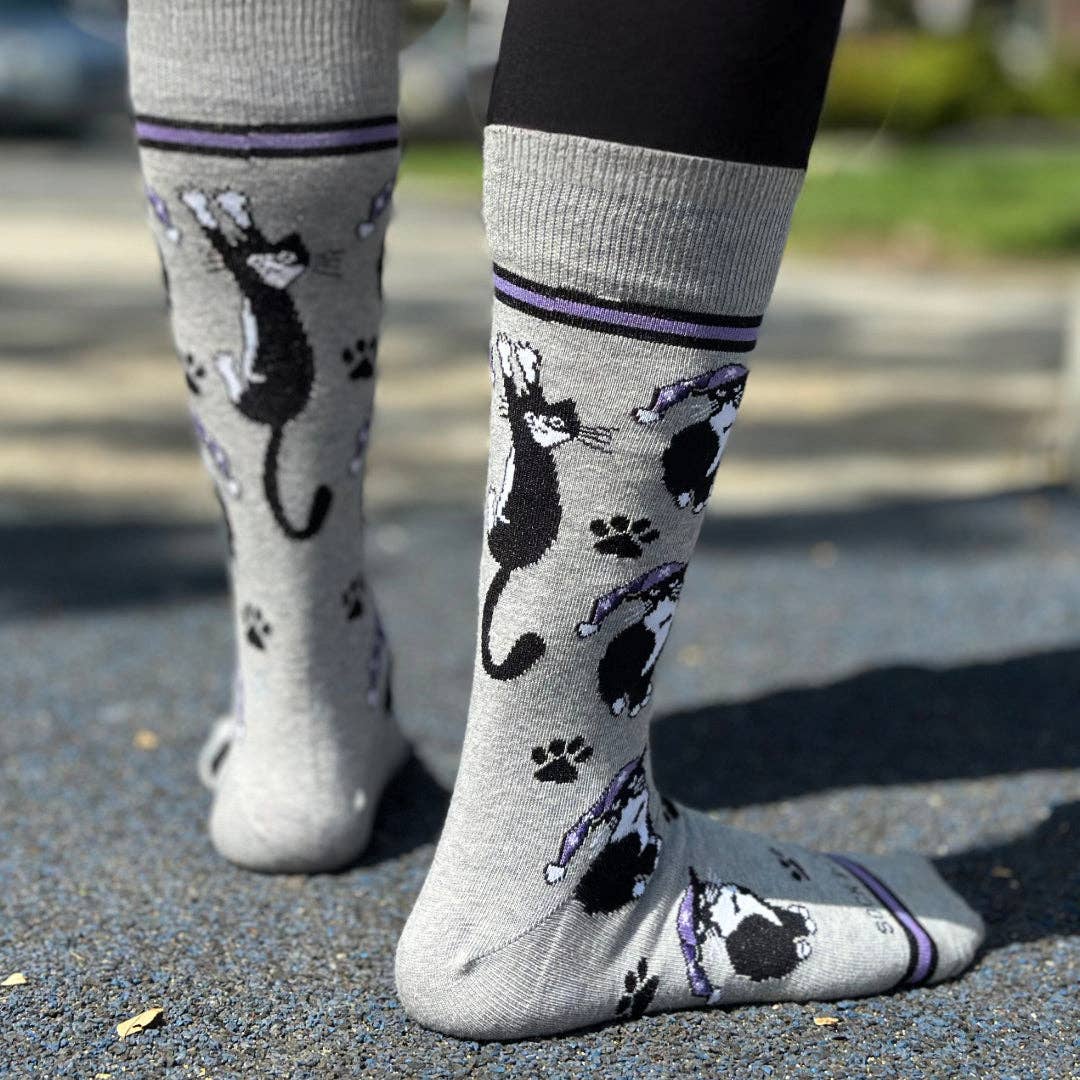 Cat Wearing a Hat Socks