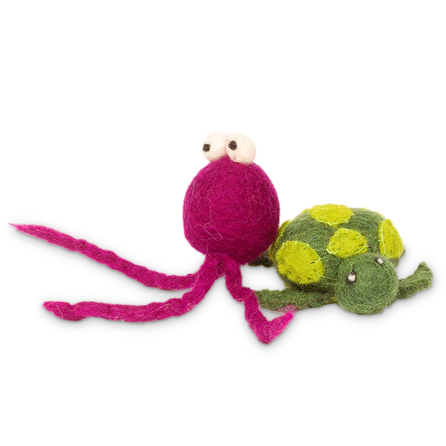 Turtle and Jellyfish Wool Cat Toy - Pack of 2