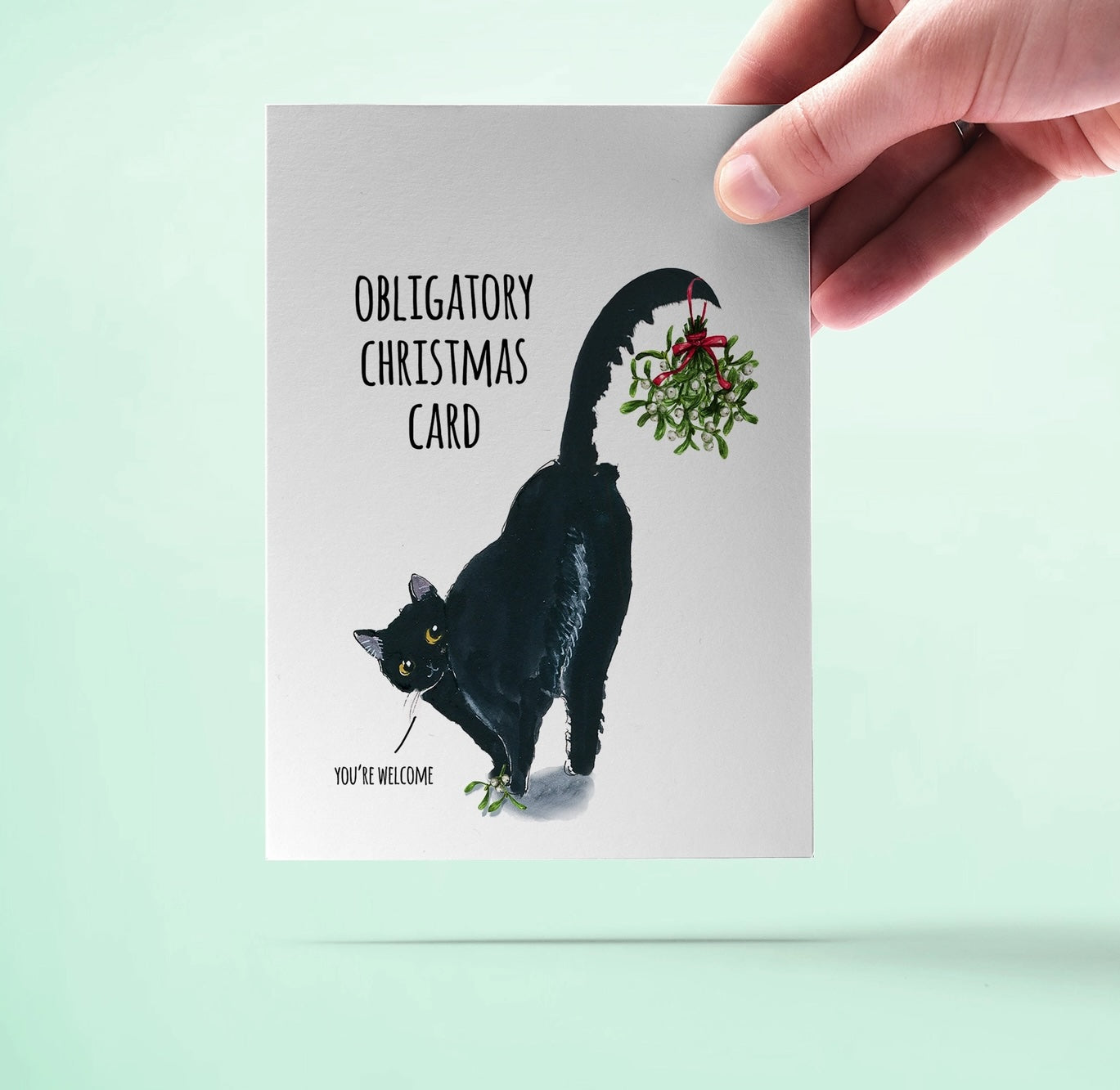Black Cat Obligatory Christmas Card