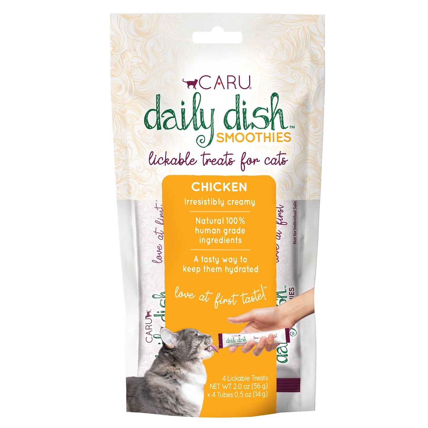 Caru Daily Dish Smoothie Lickable Treat for Cats - Chicken