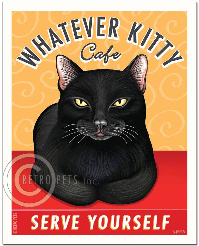 Cat Art "Whatever Kitty, Black"