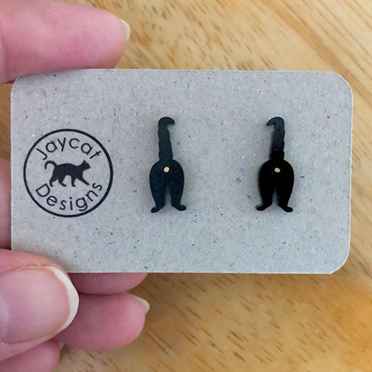 Black Cat Butt Earrings