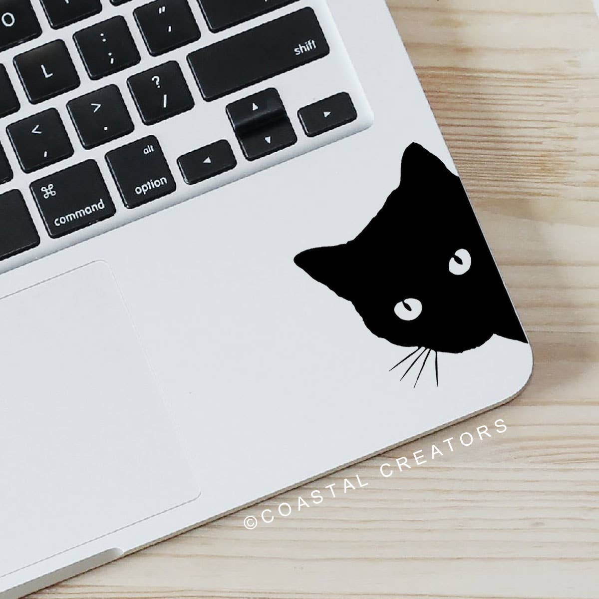 Peeking Cat Black Vinyl Sticker