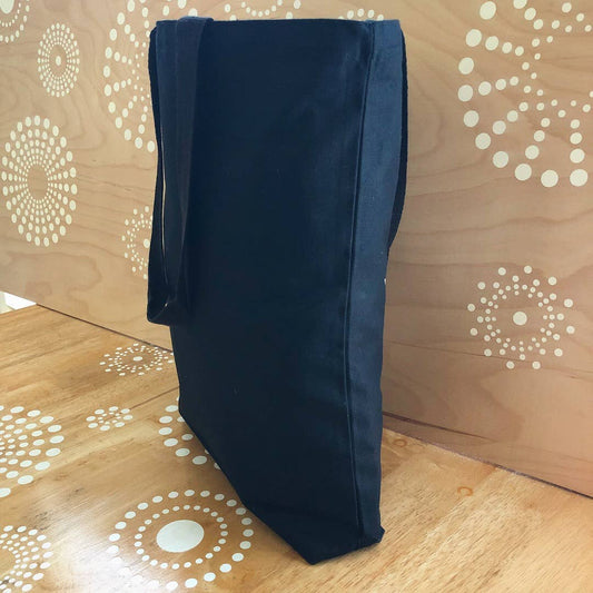 Moon with Cat Black Tote Bag