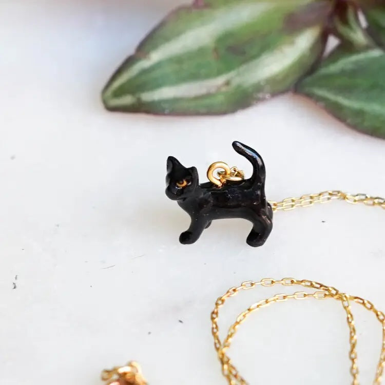 Black Kitty Rufio Cat Necklace