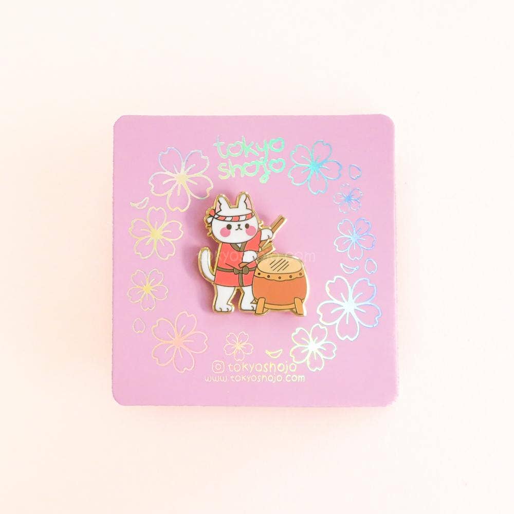 Taiko Cat Pin